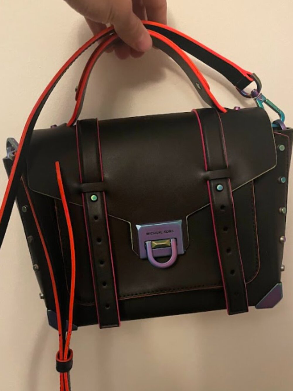 Michael Kors Black Bag with Rainbow Accents